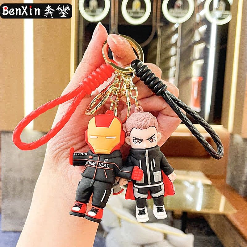 image-Avengers Superhero Keychain Silicone Cartoon Doll Pendant
