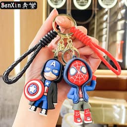 image-Avengers Superhero Keychain Silicone Cartoon Doll Pendant