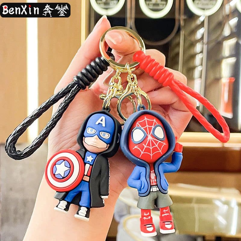image-Avengers Superhero Keychain Silicone Cartoon Doll Pendant