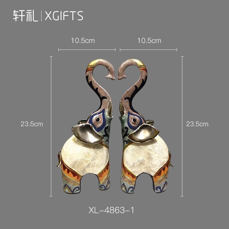 image-Resin Shell Elephant Ornament Home Decor Gift