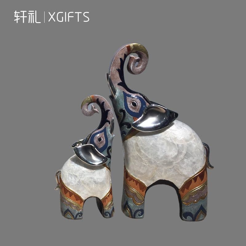 image-Resin Shell Elephant Ornament Home Decor Gift