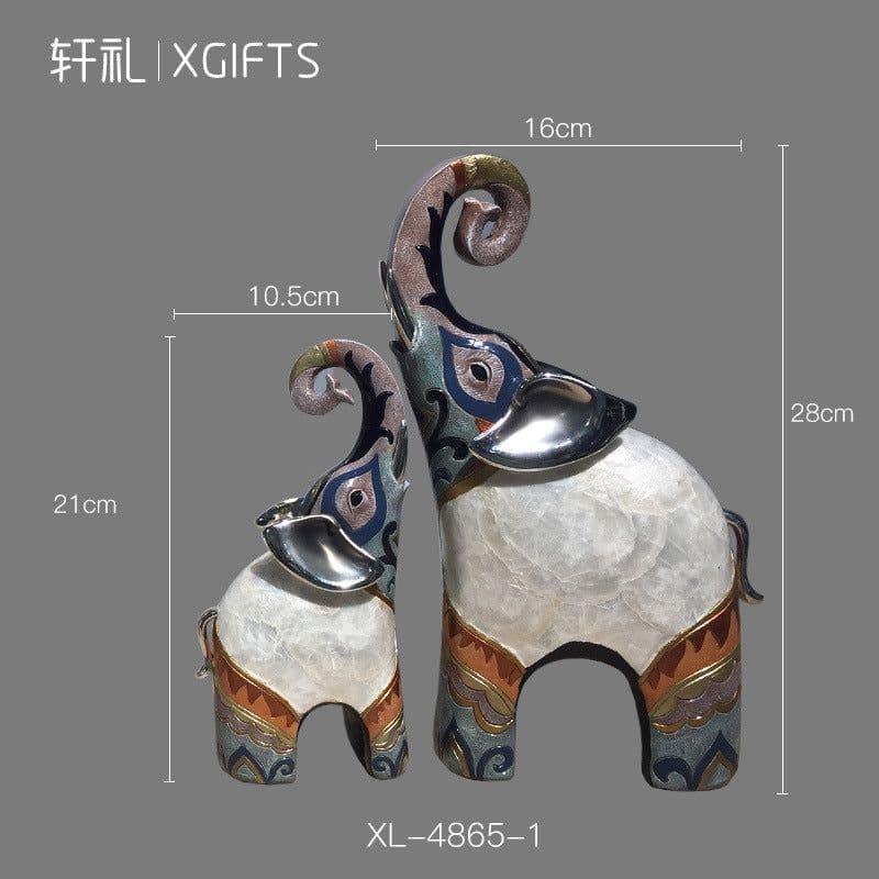 image-Resin Shell Elephant Ornament Home Decor Gift