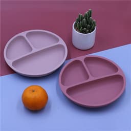 image-Silicone Baby Dinner Plate for 6+ Months - Food Grade Suction Bowl
