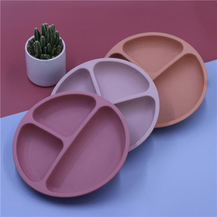image-Silicone Baby Dinner Plate for 6+ Months - Food Grade Suction Bowl
