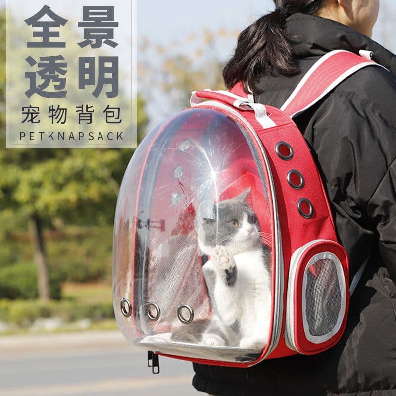 image-Hawo Panoramic Transparent Pet Carrier Backpack for Cats and Dogs