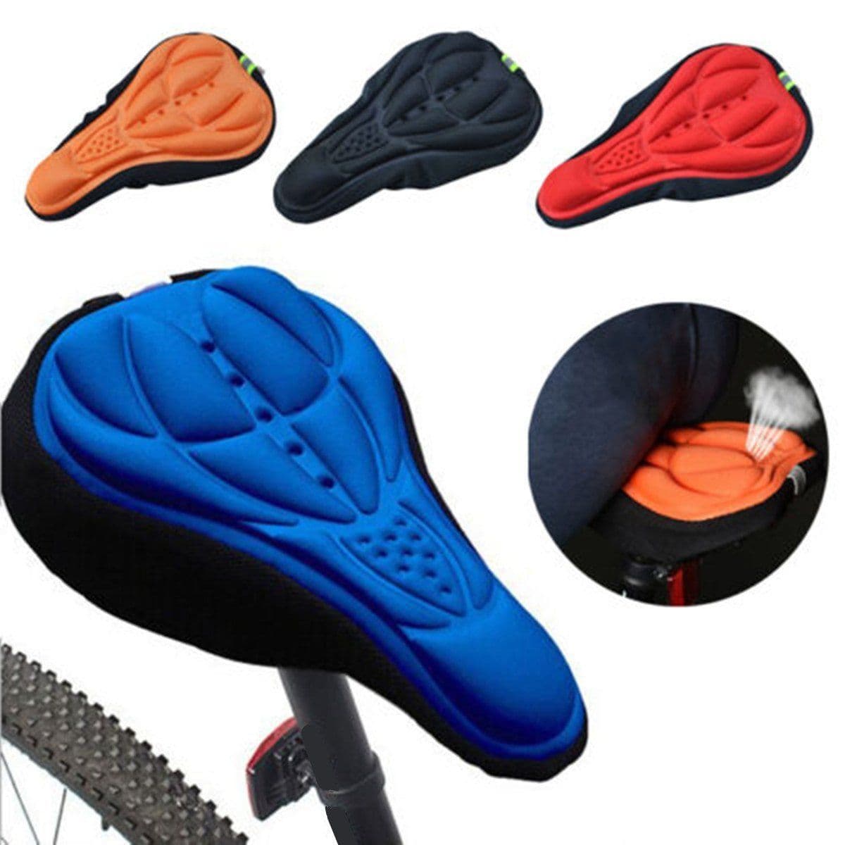 image-Bicycle Seat Cushion Cover - Blue Plastic