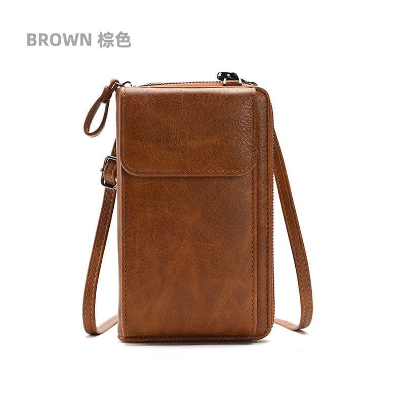 image-Women's PU Leather Crossbody Phone Bag Wallet with Card Slots