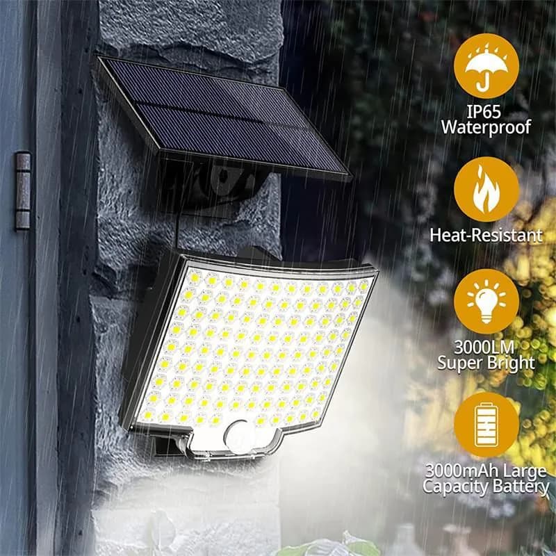 image-Solar Wall Lamp 106 LED Outdoor Waterproof with Remote Control