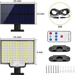 image-Solar Wall Lamp 106 LED Outdoor Waterproof with Remote Control