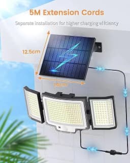 image-328LED Solar Sensor Wall Light with Separate Panel 6W IP65