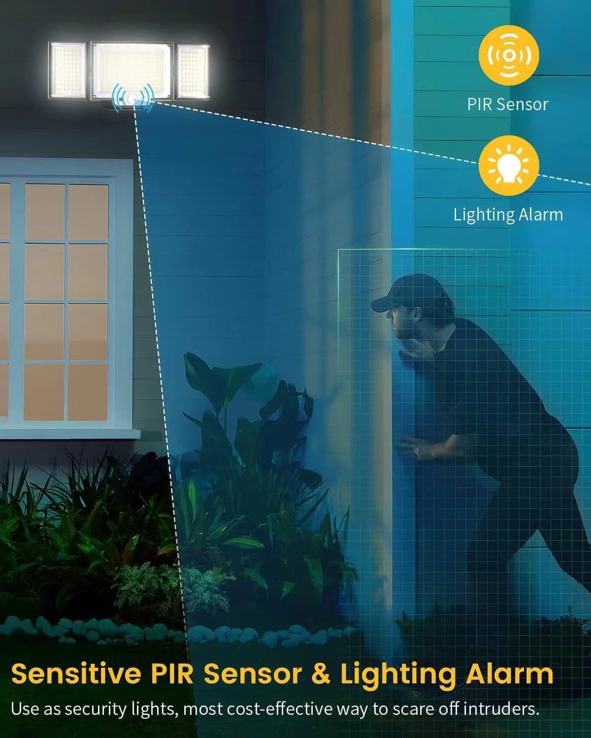 image-328LED Solar Sensor Wall Light with Separate Panel 6W IP65