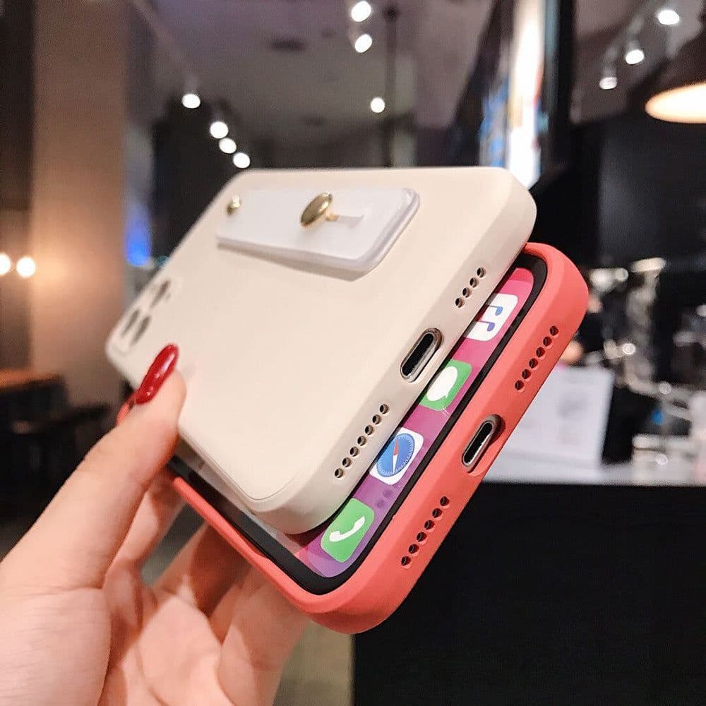 image-Rubik's Cube Liquid Silicone Phone Case with Wristband Stand