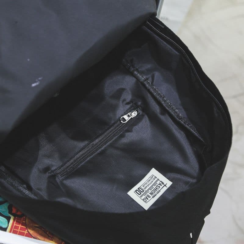 image-Canvas Embroidered Backpack Flower Pattern School Bag Unisex