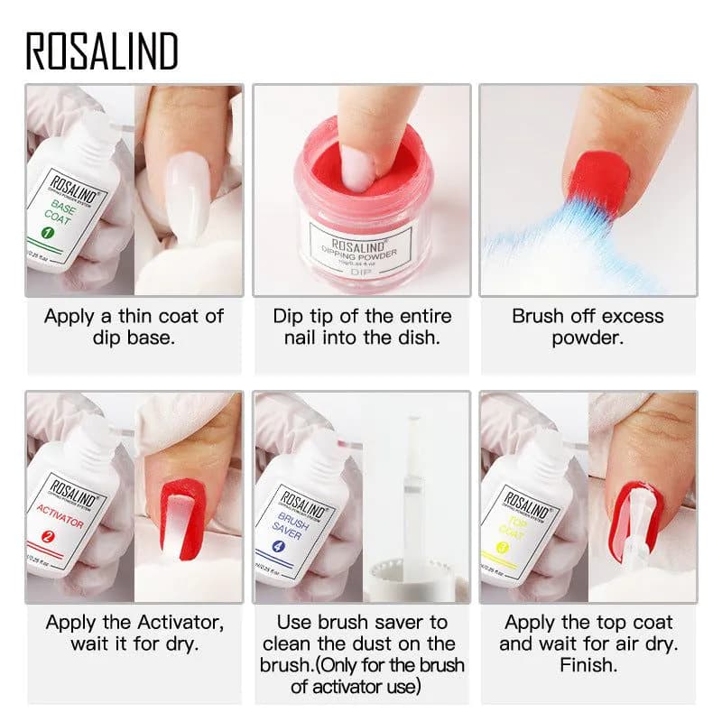 image-Rosalind Nail Dipping Powder 10g Natural Nude Color French Manicure