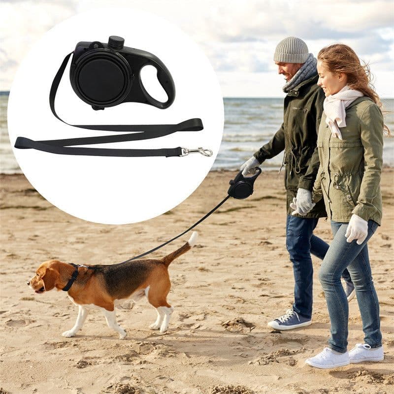image-3-in-1 Portable Pet Leash with Water Bottle for Dogs and Cats