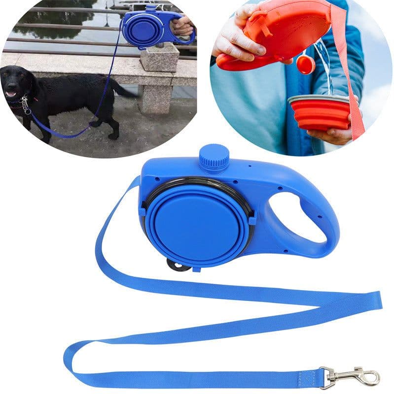 image-3-in-1 Portable Pet Leash with Water Bottle for Dogs and Cats
