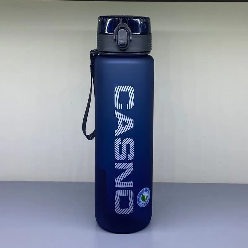 image-Cassino Matte Plastic Water Bottle with Lid and Lanyard 1050ml