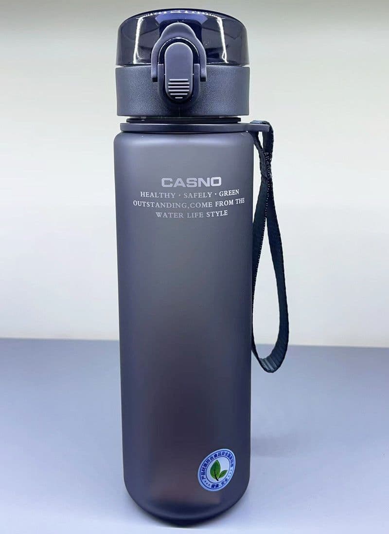 image-Cassino Matte Plastic Water Bottle with Lid and Lanyard 1050ml