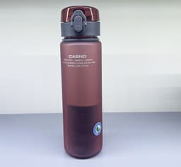 image-Cassino Matte Plastic Water Bottle with Lid and Lanyard 1050ml