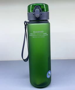 image-Cassino Matte Plastic Water Bottle with Lid and Lanyard 1050ml