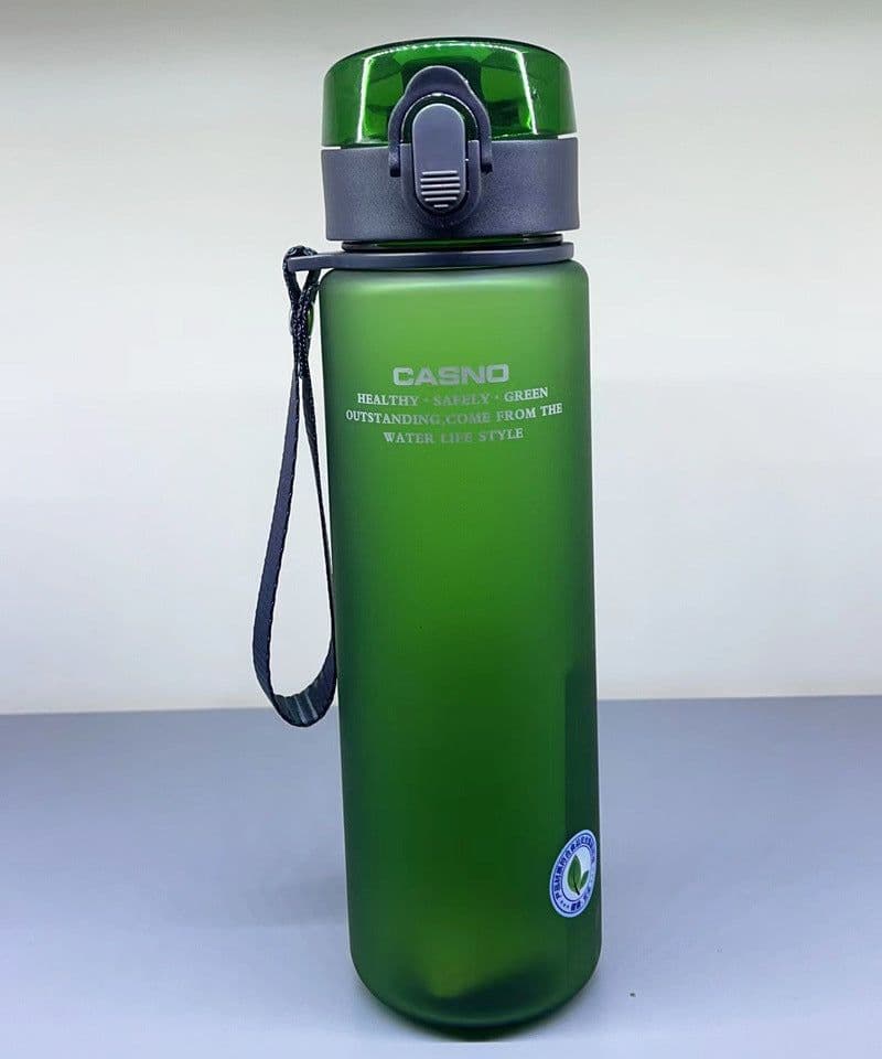 image-Cassino Matte Plastic Water Bottle with Lid and Lanyard 1050ml