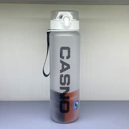 image-Cassino Matte Plastic Water Bottle with Lid and Lanyard 1050ml
