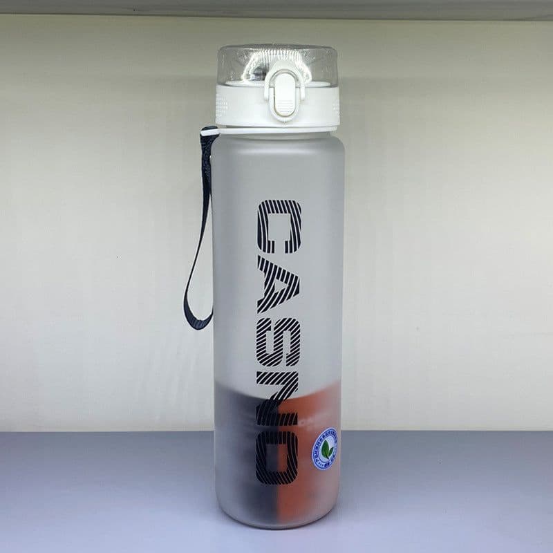 image-Cassino Matte Plastic Water Bottle with Lid and Lanyard 1050ml