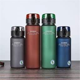 image-Cassino Matte Plastic Water Bottle with Lid and Lanyard 1050ml