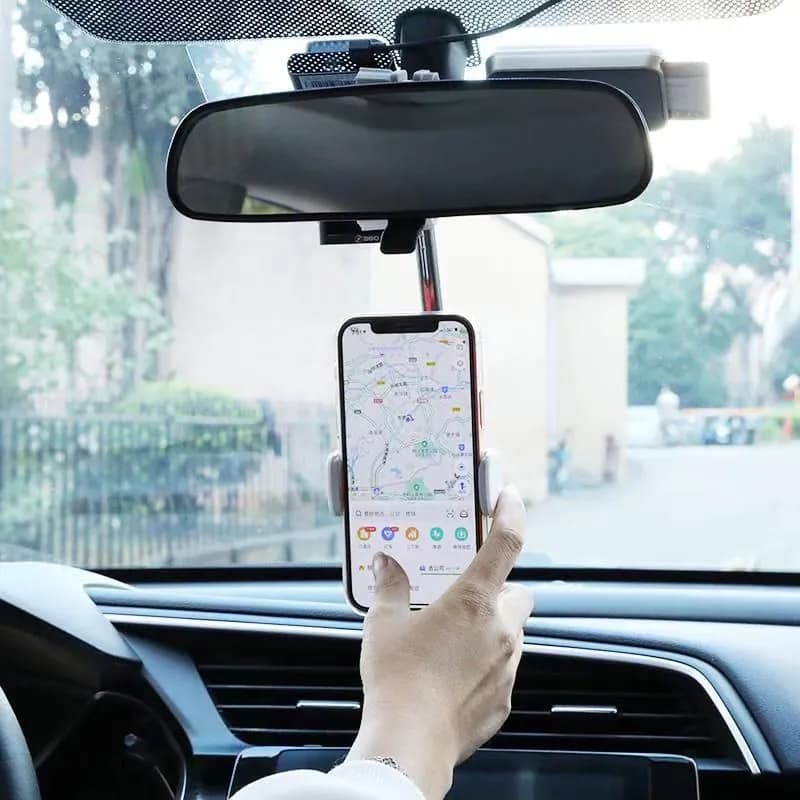 image-Car Rearview Mirror Phone Holder Mount Clip Universal