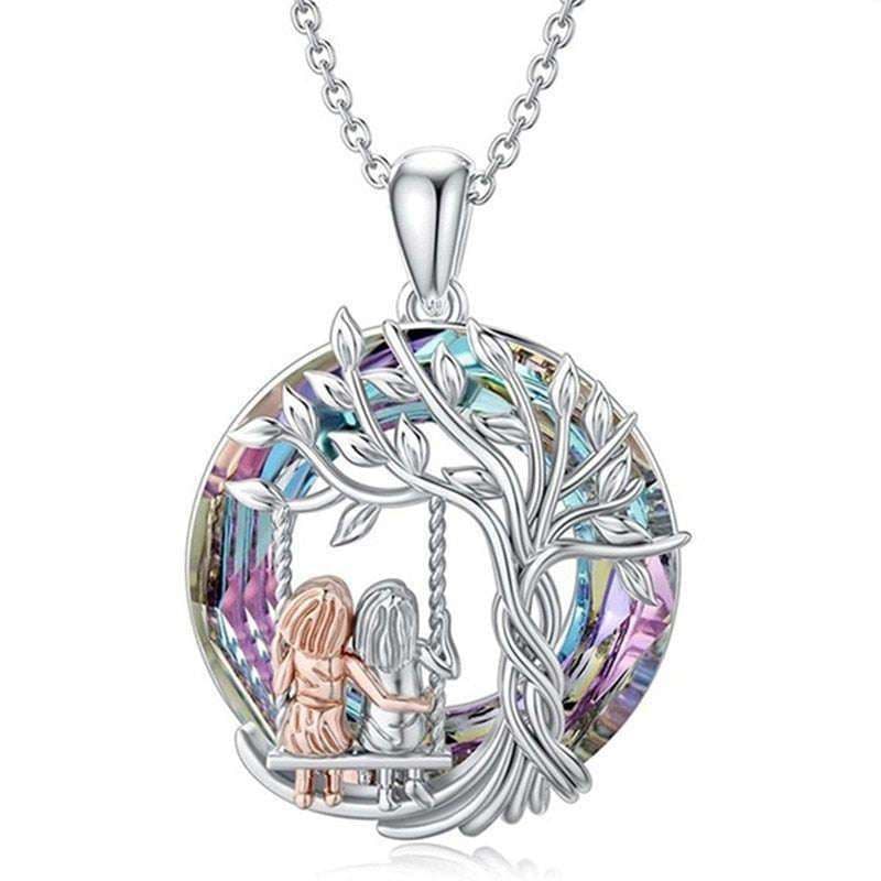 image-Tree of Life Pendant Necklace Women's Geometric Hollow Alloy Chain
