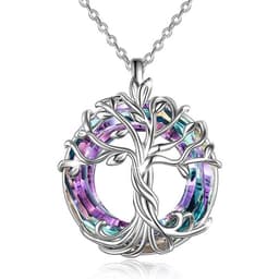 image-Tree of Life Pendant Necklace Women's Geometric Hollow Alloy Chain