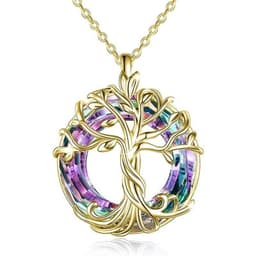 image-Tree of Life Pendant Necklace Women's Geometric Hollow Alloy Chain