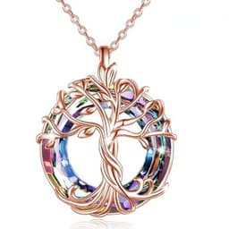 image-Tree of Life Pendant Necklace Women's Geometric Hollow Alloy Chain