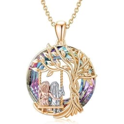 image-Tree of Life Pendant Necklace Women's Geometric Hollow Alloy Chain