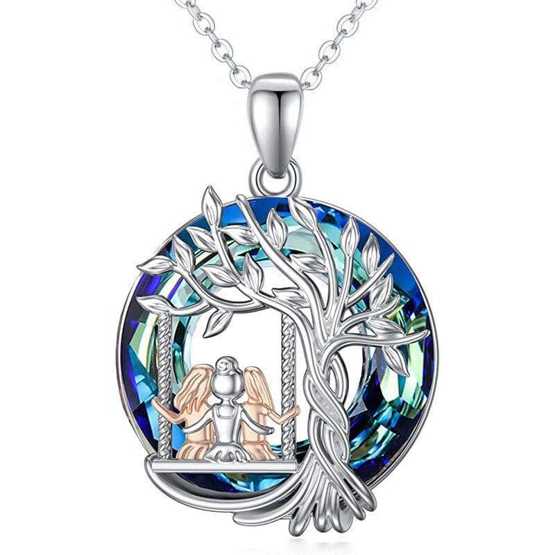 image-Tree of Life Pendant Necklace Women's Geometric Hollow Alloy Chain