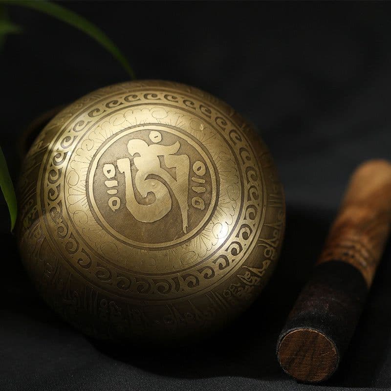 image-Hand-Painted Copper Singing Bowl Tibetan Meditation Yoga Bowl