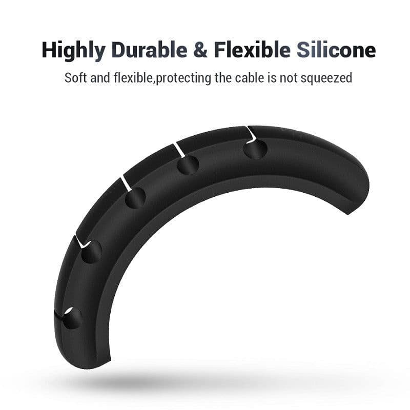 image-Silicone Cable Organizer Desktop Clip 3/5/7 Ports Cable Management