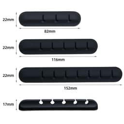 image-Silicone Cable Organizer Desktop Clip 3/5/7 Ports Cable Management