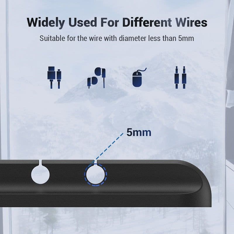 image-Silicone Cable Organizer Desktop Clip 3/5/7 Ports Cable Management