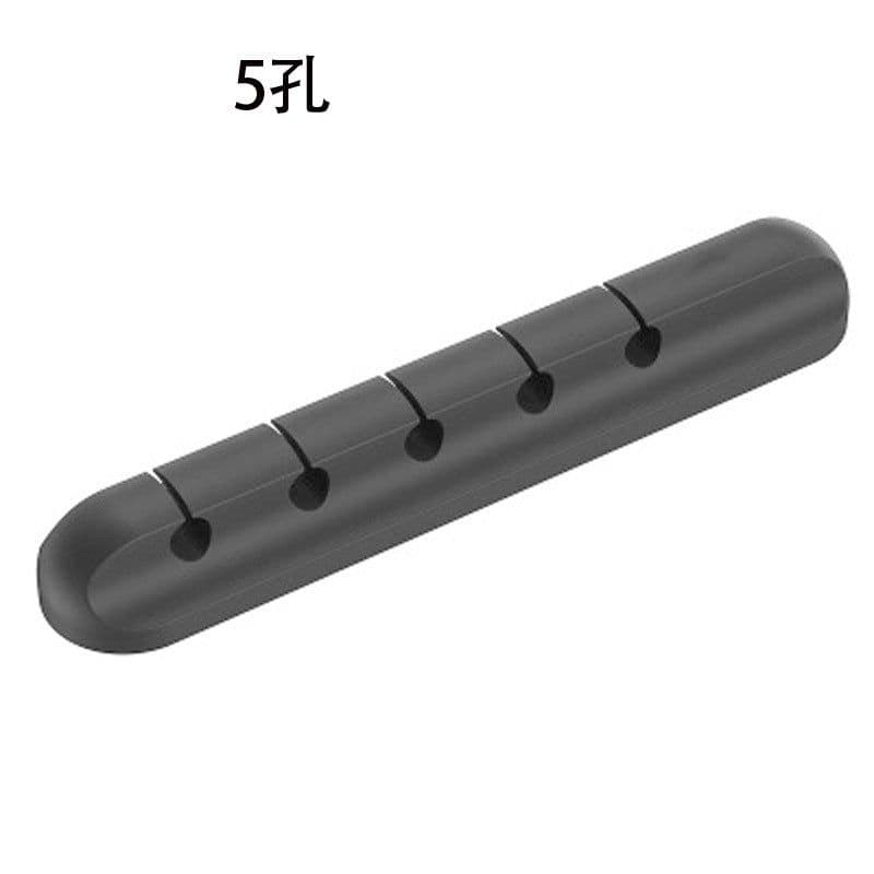 image-Silicone Cable Organizer Desktop Clip 3/5/7 Ports Cable Management