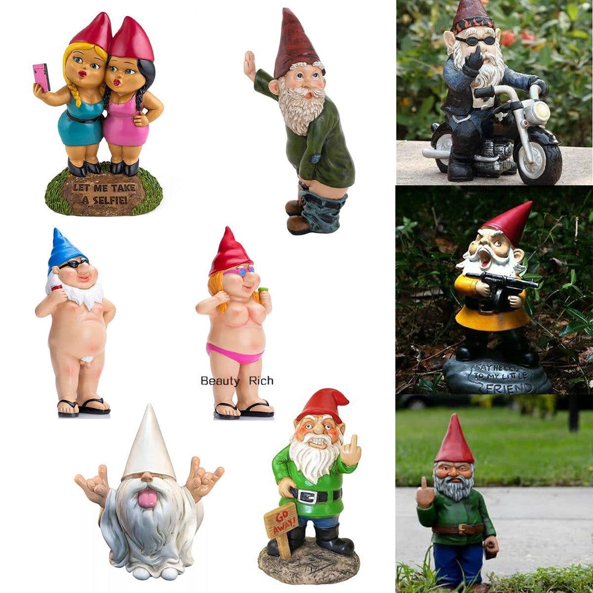 image-Christmas Santa Claus Mask Resin Figurine Dwarf Headgear Decor