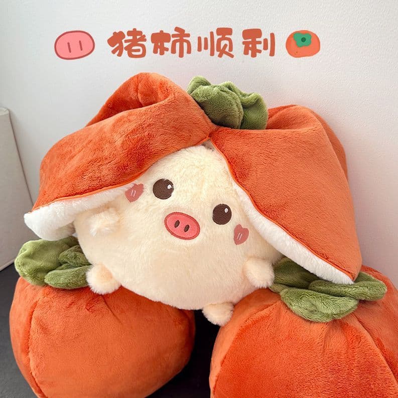 image-Plush Pig Persimmon Animal Pillow Doll