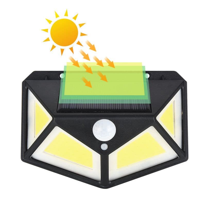 image-Solar Wall Light with Motion Sensor for Outdoor Stairs and Courtyard