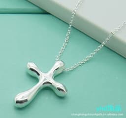 image-925 Silver Plated Cross Pendant Necklace