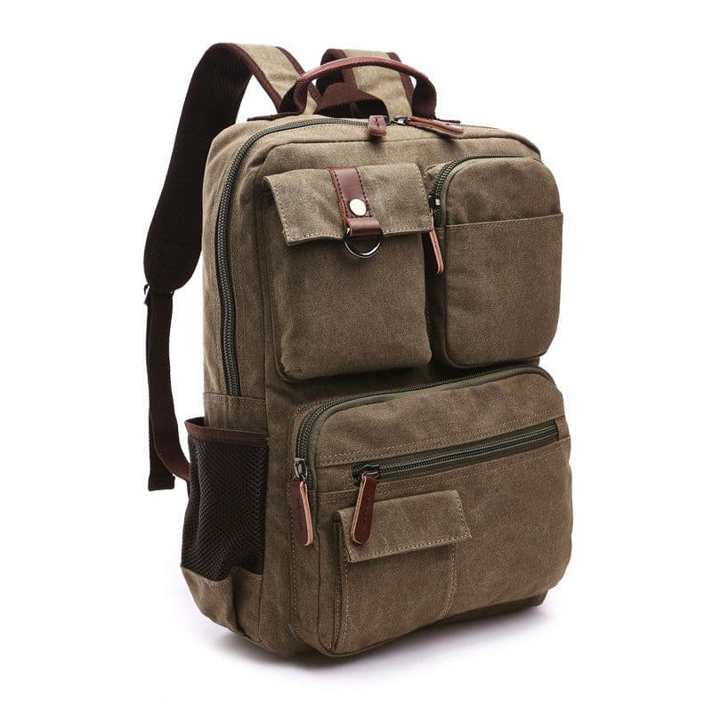image-Mugu Canvas Backpack Men's College Travel Bag 20-35L