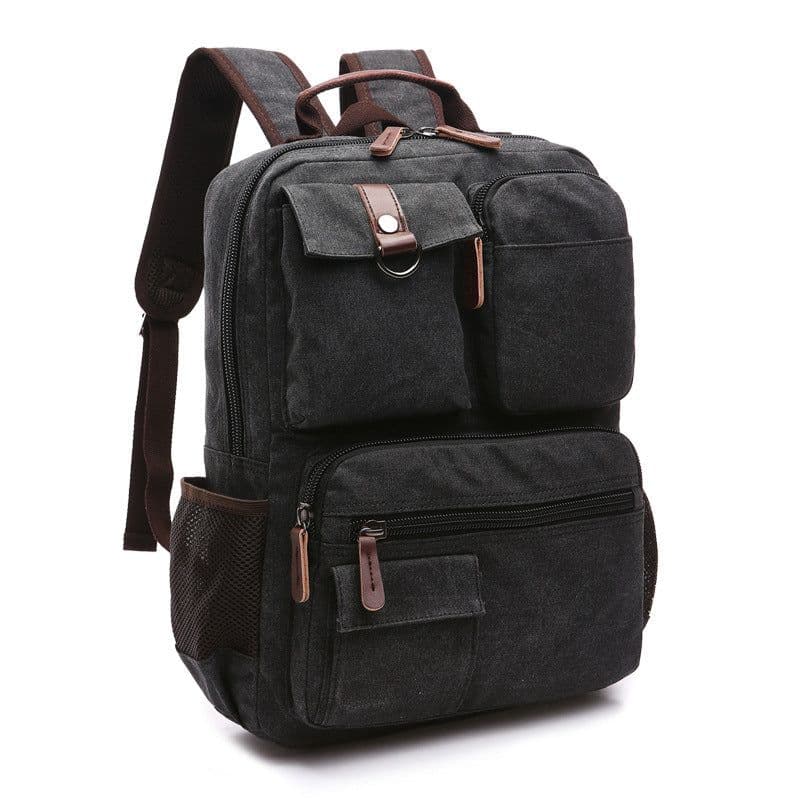 image-Mugu Canvas Backpack Men's College Travel Bag 20-35L
