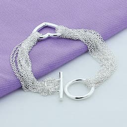 image-Silver Plated Heart Bracelet YH103 - Unisex European Style Jewelry