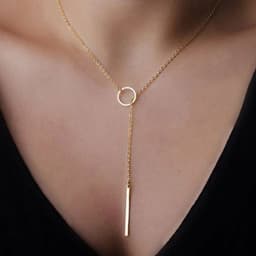 image-eManco Stainless Steel Geometric Round Pendant Necklace YX15473