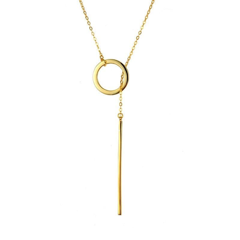 image-eManco Stainless Steel Geometric Round Pendant Necklace YX15473