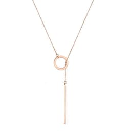 image-eManco Stainless Steel Geometric Round Pendant Necklace YX15473